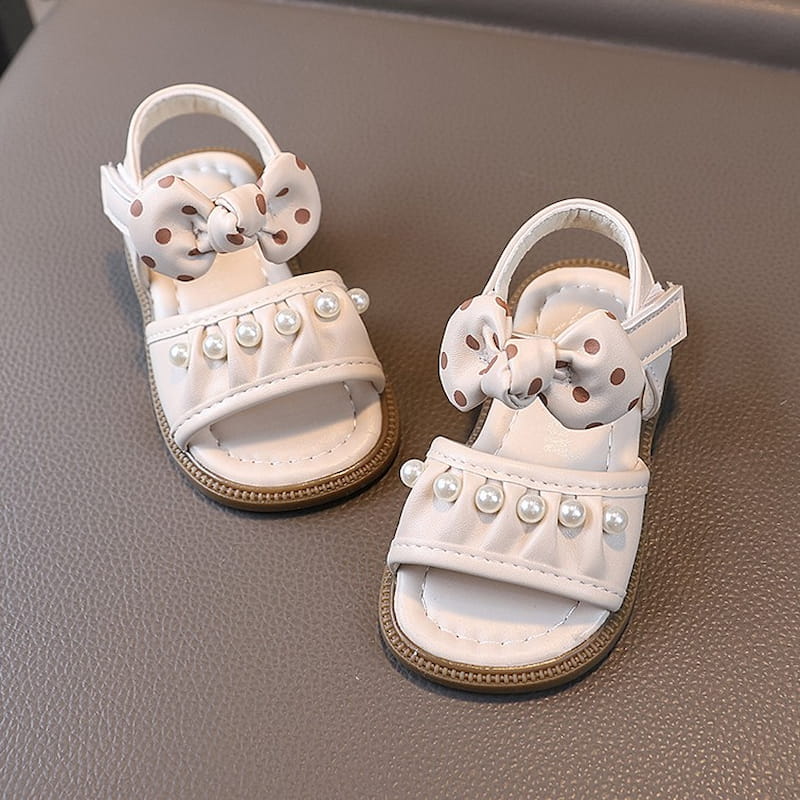 Autumn Trend Pearl Work Girl Kids Sandal – Beige
