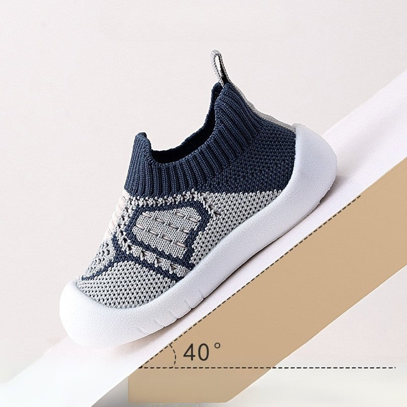 Breathable Soft Bottom Kids Slip-on Casual Shoe – Navy Blue