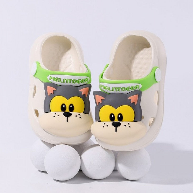 Kitten Head Lightweight Kids Cute Clog Shoe – Beige