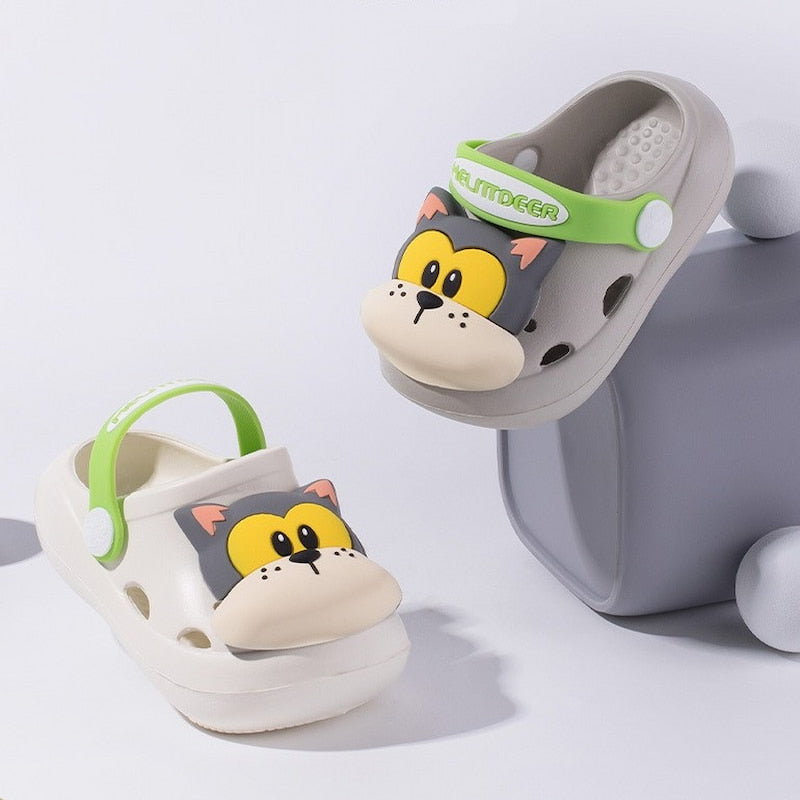 Kitten Head Lightweight Kids Cute Clog Shoe – Beige