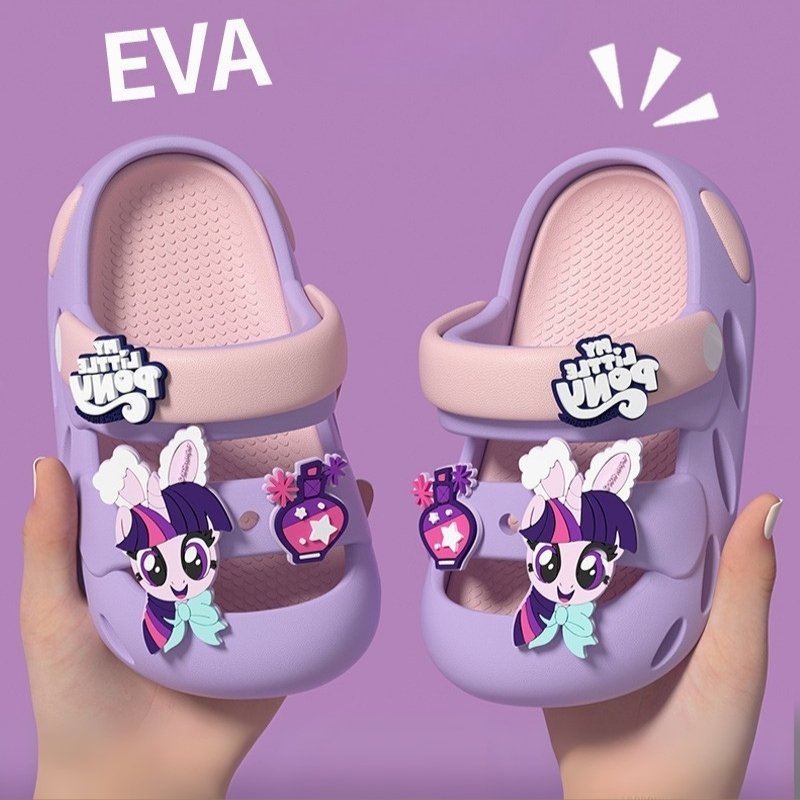Little Pony Close-toe Kids Cartoon Clog Shoe – Purple