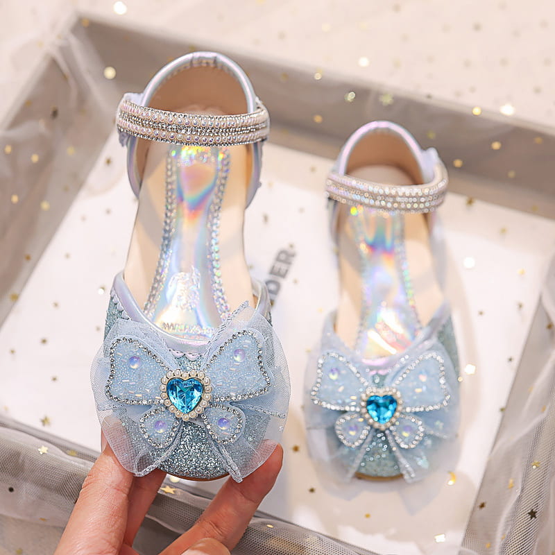 Spring Trend Crystal Bow Soft Girls Sandal – Blue