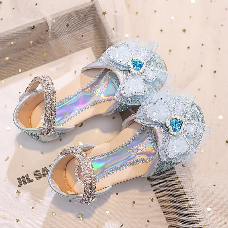 Spring Trend Crystal Bow Soft Girls Sandal – Blue