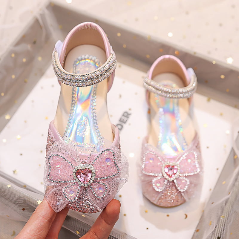 Spring Trend Crystal Bow Soft Girls Sandal – Pink